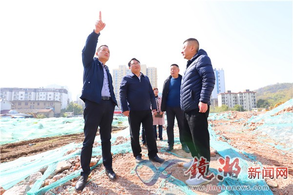 区委主要负责同志调研待出让地块及两垾水环境整治